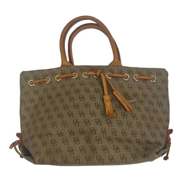 Vintage Dooney & Bourke Purse Tan Brown Made in USA Handle Bag - Picture 2 of 14